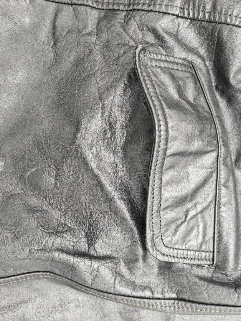 Vintage R Sherman Black Leather Jacket Mens 40 Single Breasted Streetwear Skate